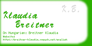 klaudia breitner business card